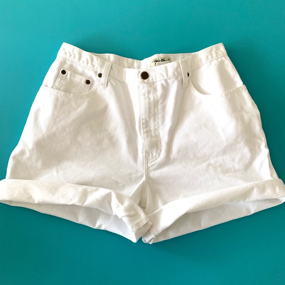 Eddie Bauer high waisted mom jean shorts 32” waist